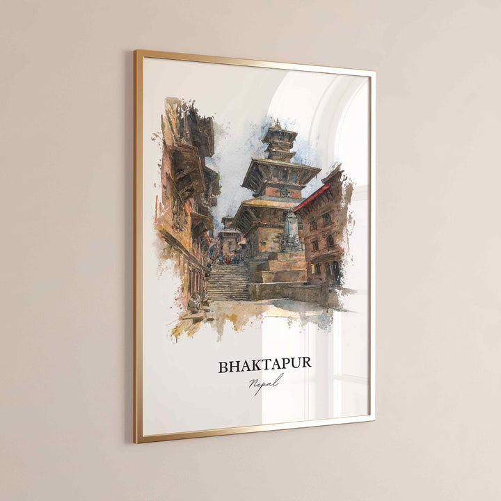 Bhaktapur, Nepal – Watercolor Art Print