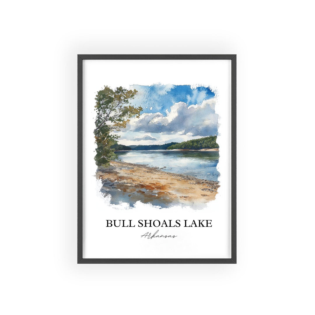 Bull Shoals Lake Wall Art, Ozarks Print, Arkansas Watercolor Art, Bull Shoals Lake Gift, Travel Print, Travel Poster, Housewarming Gift