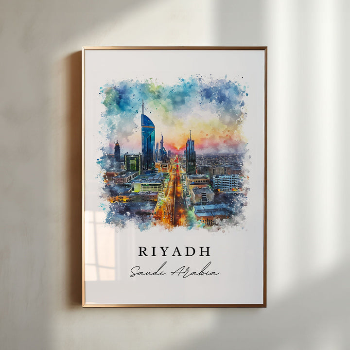 Riyadh wall art - Saudi Arabia, Riyadh print, Riyadh Skyline gift, Birthday present, Custom Text, Perfect Gift