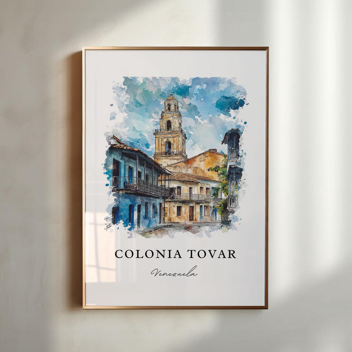 Colonia Tovar Wall Art, Venezuela Print, Colonia Tovar Watercolor Art, Venezuela Art Gift,