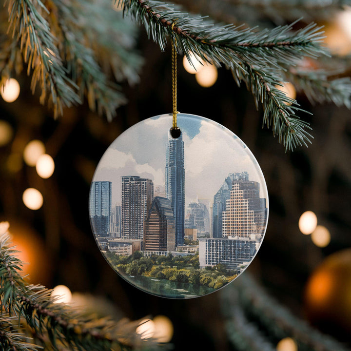 Austin TX Ornament: Unique Austin Texas Souvenir, Austin Texas Xmas Decor, and Authentic Austin Texas Skyline Gift