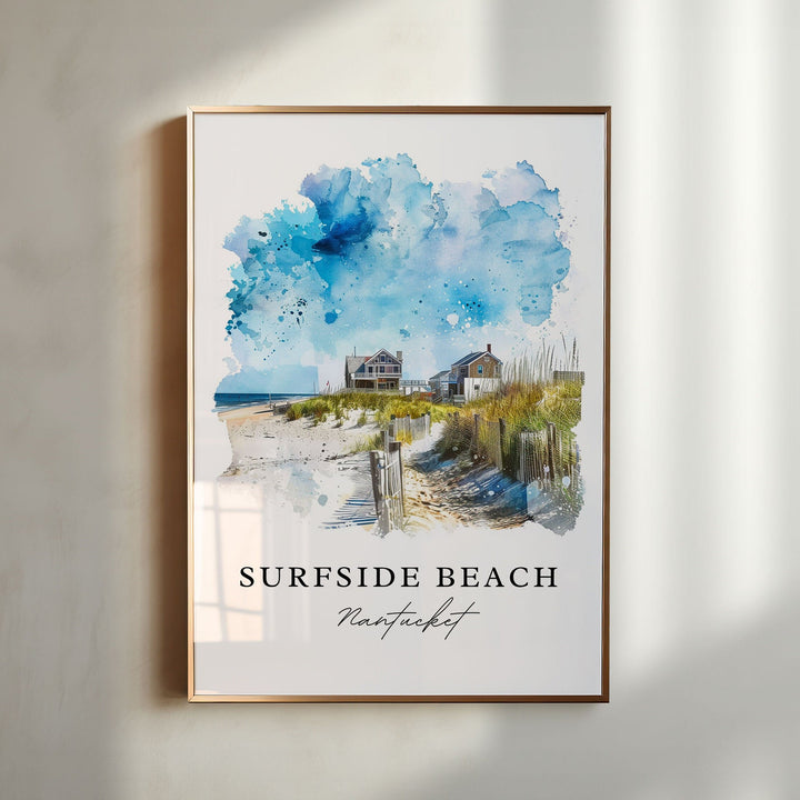 Sufside Beach Art, Nantucket Print, Sufside Beach MA Wall Art, Nantucket Gift, Travel Print, Travel Poster, Travel Gift, Housewarming Gift