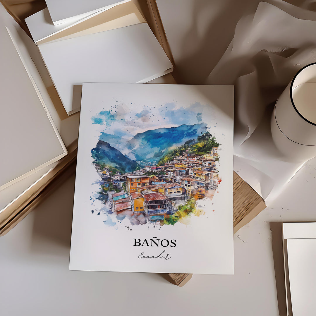 Baños, Ecuador – Watercolor Art Print