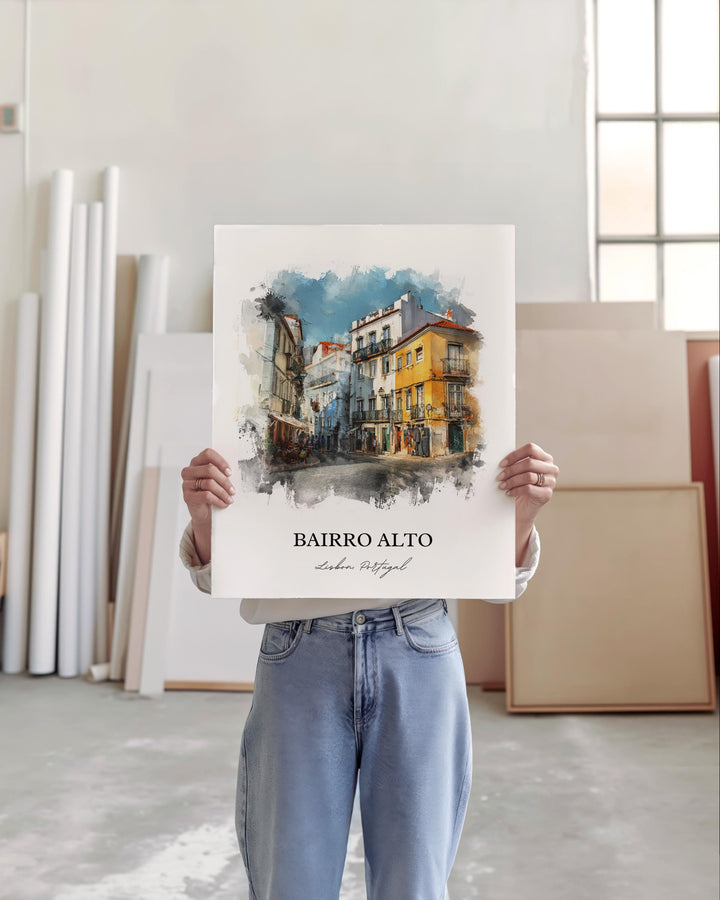 Bairro Alta, Portugal – Watercolor Art Print