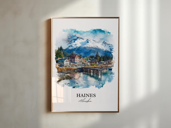 Haines Alaska Wall Art, Glacier Bay Park Print, Alaska Watercolor Art, Haines AK Gift, Travel Print, Travel Poster, Housewarming Gift