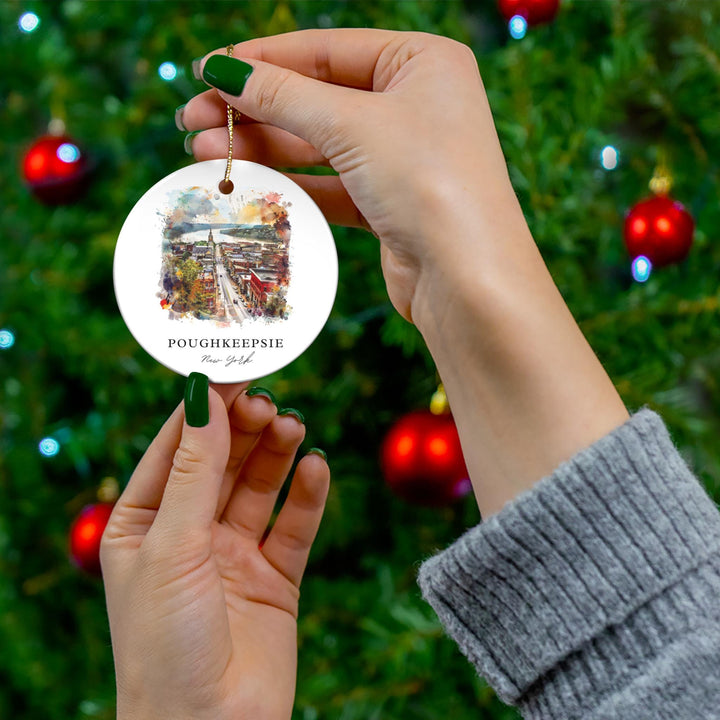 Poughkeepsie NY Ornament: Unique Poughkeepsie Souvenir, Poughkeepsie Xmas Decor, and Authentic Poughkeepsie Christmas Gift