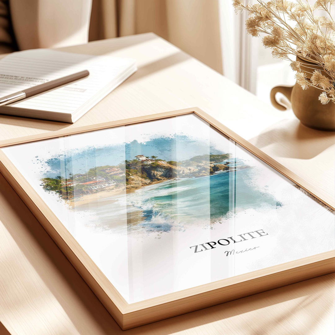 Zipolite, Oaxaca Mexico – Watercolor Art Print