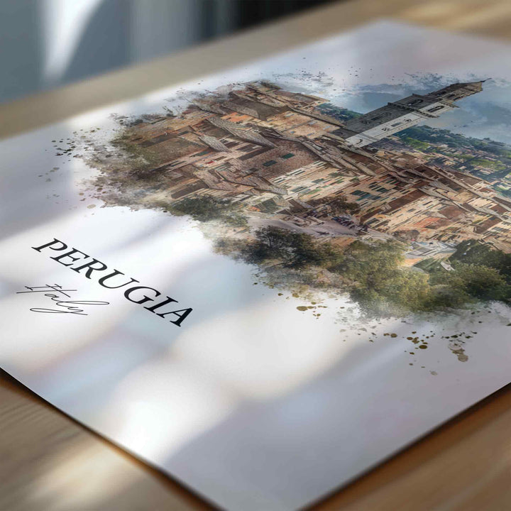 Perugia, Italy – Watercolor Art Print