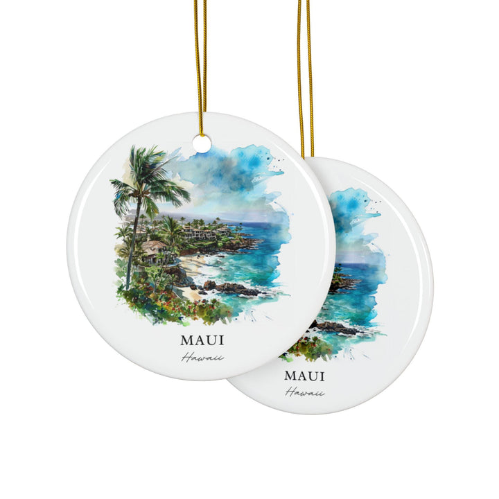 Maui Hawaii Ornament: Unique Maui Souvenir, Maui Xmas Decor, and Authentic Maui Gift