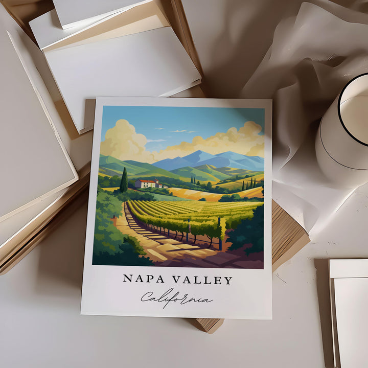 Napa Valley CA wall art - Cali Wine Country, Napa Valley poster, Napa Valley Wedding gift, Birthday present, Custom Text, Personalized Gift