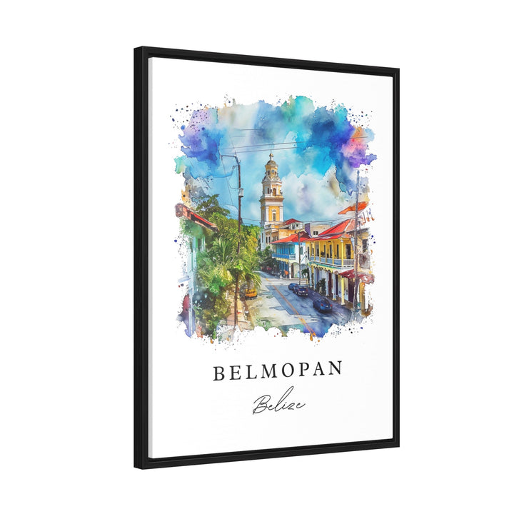 Belmopan watercolor travel art - Belize, Belmopan print, Wedding gift, Birthday present, Custom Text, Perfect Gift