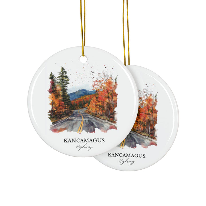 Kancamagus Highway Ornament: Unique Kancamagus Souvenir, Conway NH Xmas Decor, and Authentic New Hampshire Gift