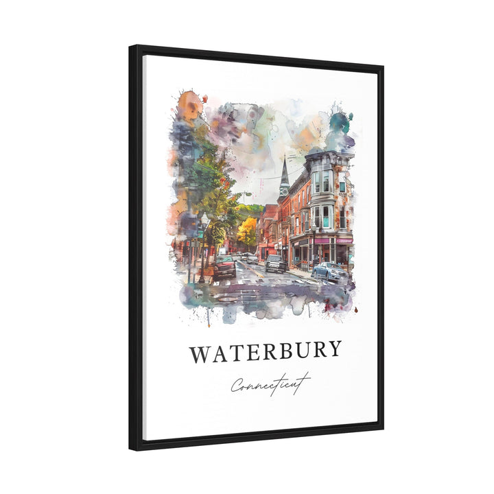 Waterbury CT Wall Art, Waterbury Print, Waterbury Watercolor Art, Waterbury Connecticut Gift,