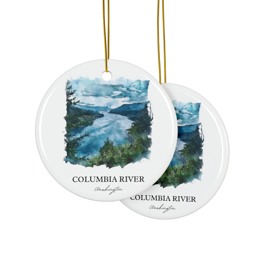 Columbia River Ornament: Unique Columbia River Souvenir, Columbia River Xmas Decor, and Authentic Columbia River Gift