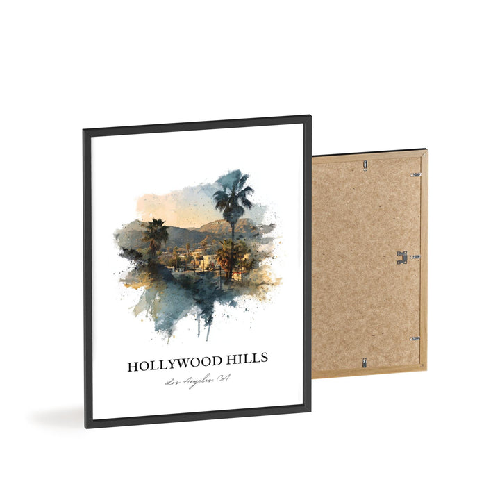 Hollywood Hills, California – Watercolor Art Print