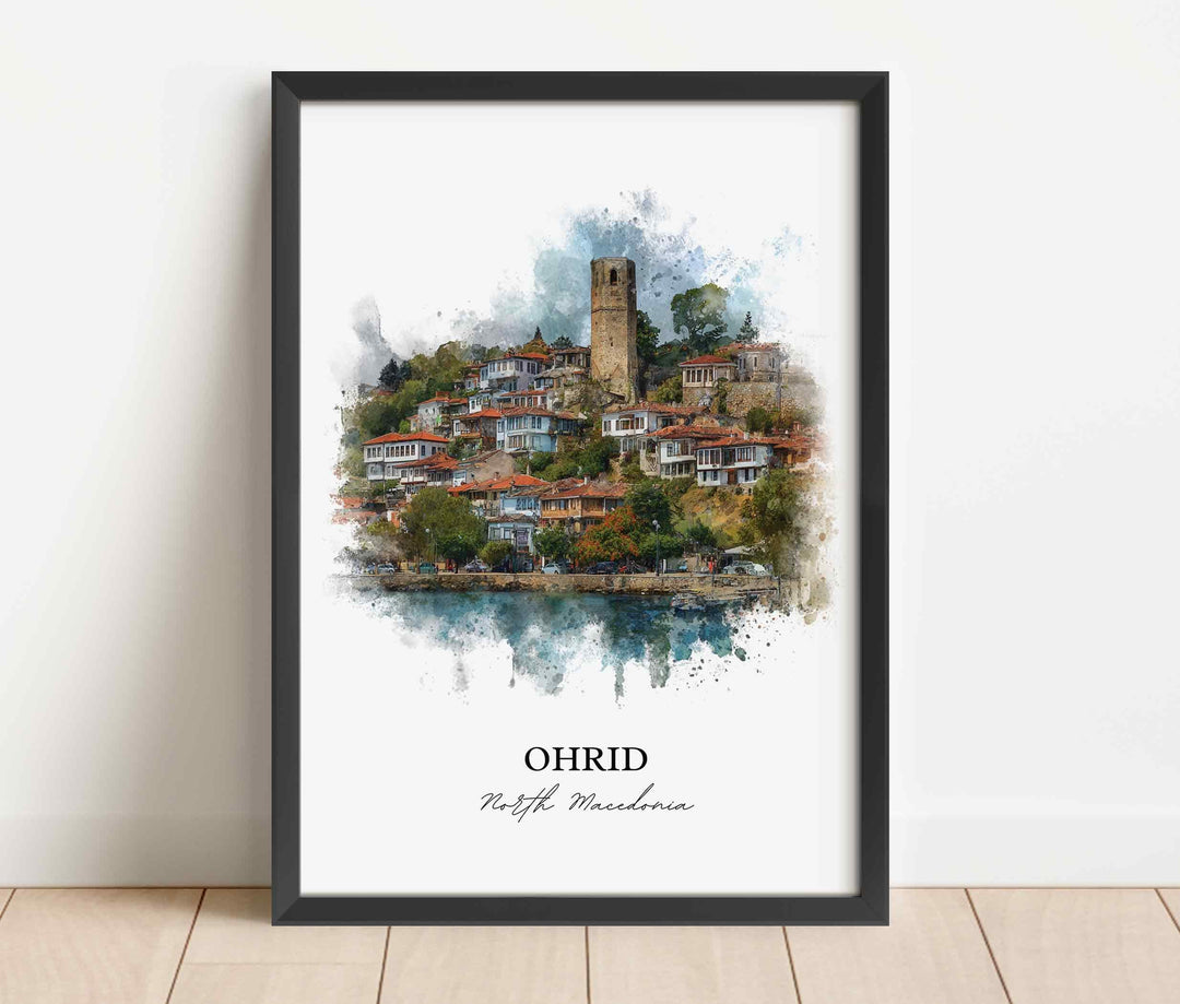 Ohrid, North Macedonia – Watercolor Art Print