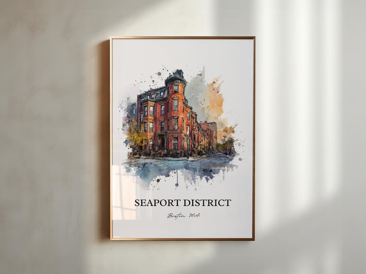 Seaport District, Boston MA – Watercolor Art Print