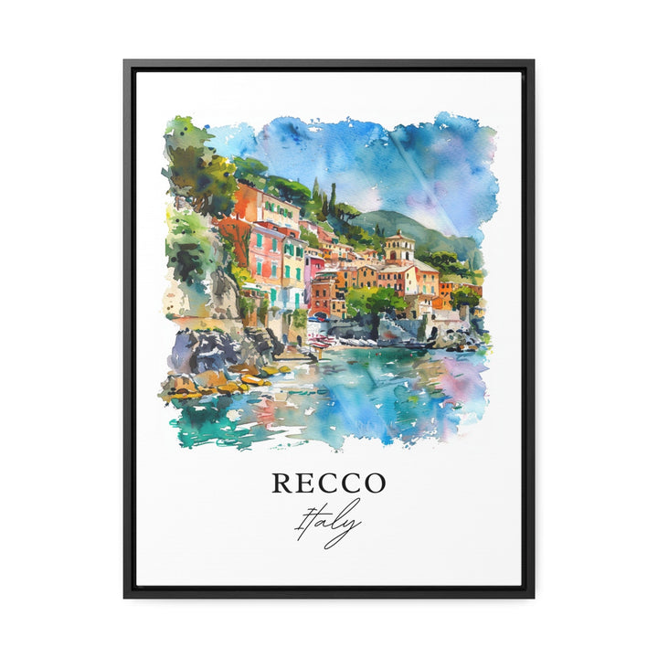 Recco Italy Wall Art, Recco Liguria Print, Genoa Italy Watercolor, Recco Italia Gift,