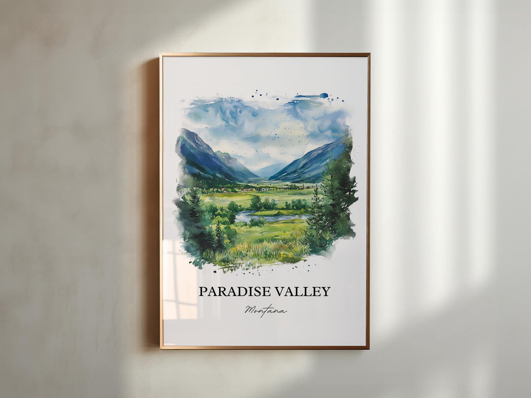 Paradise Valley MT Art, Yellowstone River Print, Montana Artwork, Paradise Valley Gift, Travel Print, Travel Poster, Housewarming Gift