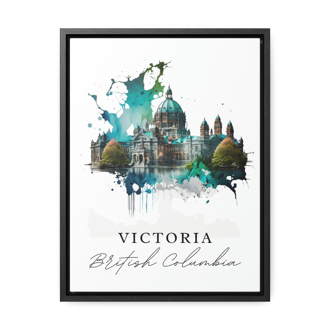 Victoria traditional travel art - British Columbia, Victoria poster, Wedding gift, Birthday present, Custom Text, Personalised Gift