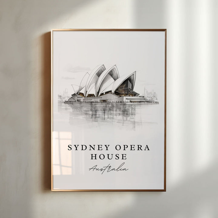 Sydney Opera House travel art - Australia, Sydney poster print, Wedding gift, Birthday present, Custom Text, Perfect Gift