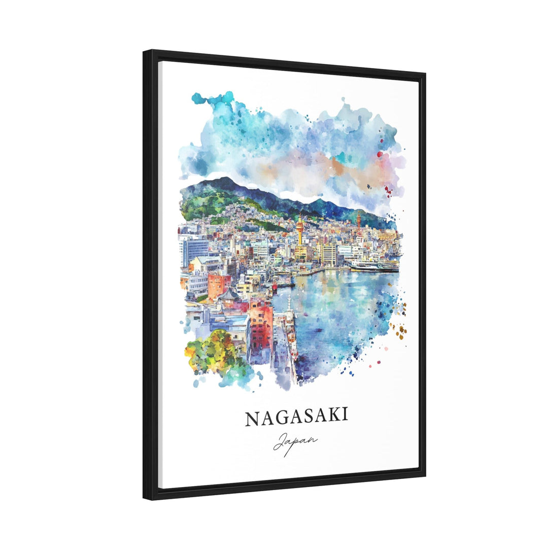 Nagasaki Wall Art, Nagasaki Japan Print, Nagasaki Watercolor Art, Nagasaki Japan Gift,