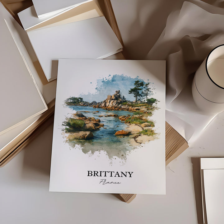 Brittany France Wall Art, Brittany Print, France Watercolor Art, Brittany France Gift, France Travel Print, Travel Poster, Housewarming Gift