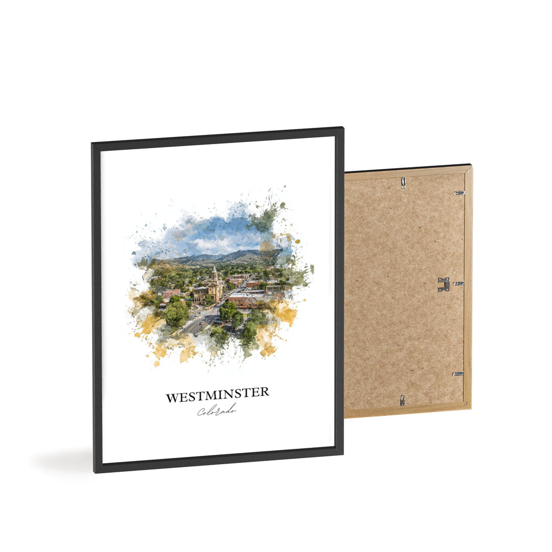 Westminster CO Wall Art, Colorado Print, Colorado Watercolor Art, Westminster CO Gift, Travel Print, Travel Poster, Housewarming Gift