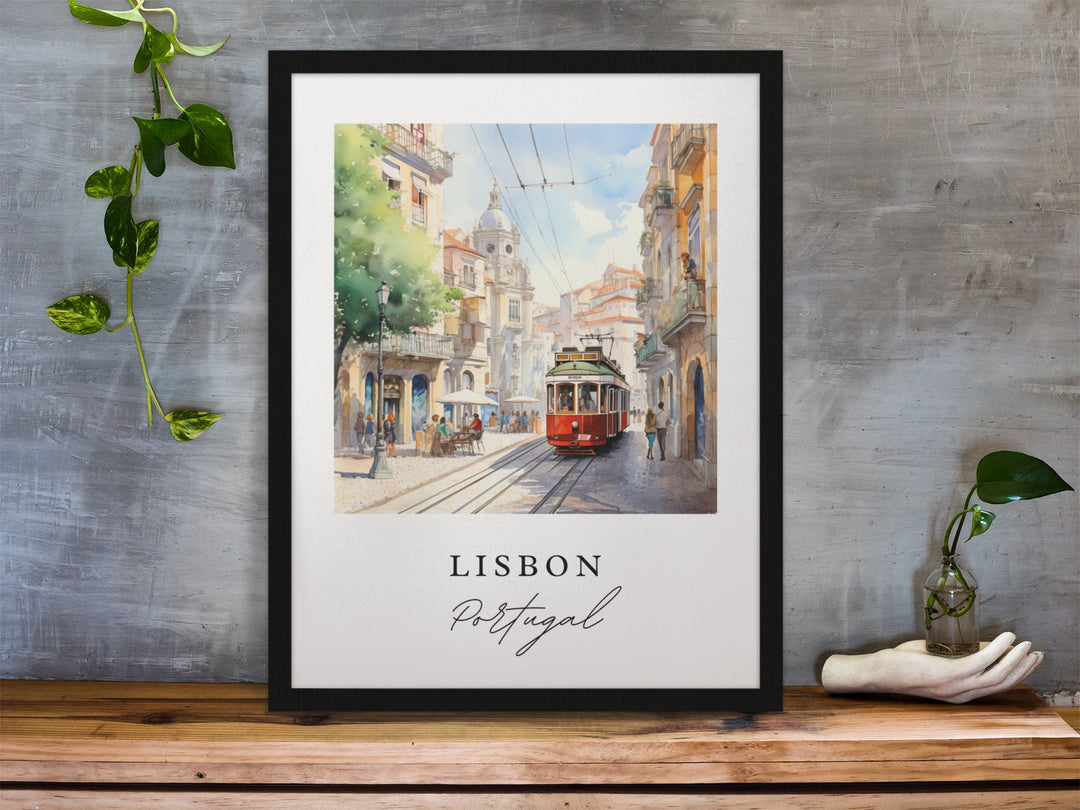 Lisbon Portugal wall art - Portugal, Lisbon poster, Lisbon Wedding gift, Lisbon Birthday present, Custom Text, Personalised Gift