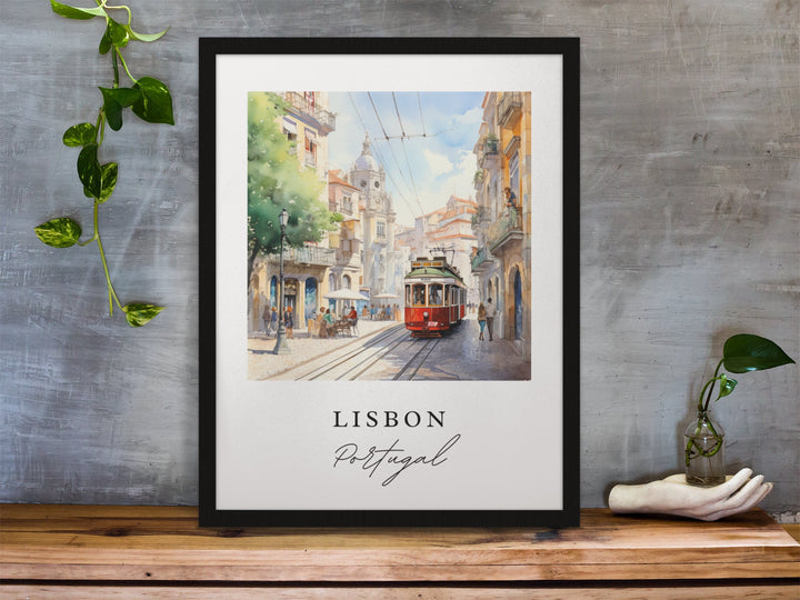 Lisbon Portugal wall art - Portugal, Lisbon poster, Lisbon Wedding gift, Lisbon Birthday present, Custom Text, Personalised Gift