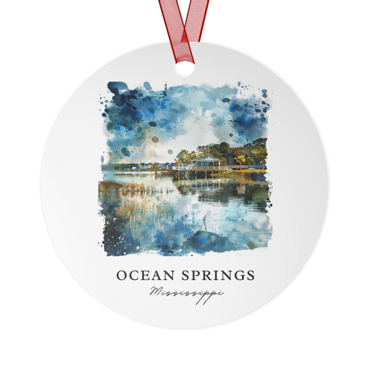 Ocean Springs MS Ornament: Unique Souvenir, Ocean Springs Xmas Decor, and Authentic Ocean Springs Mississippi Gift