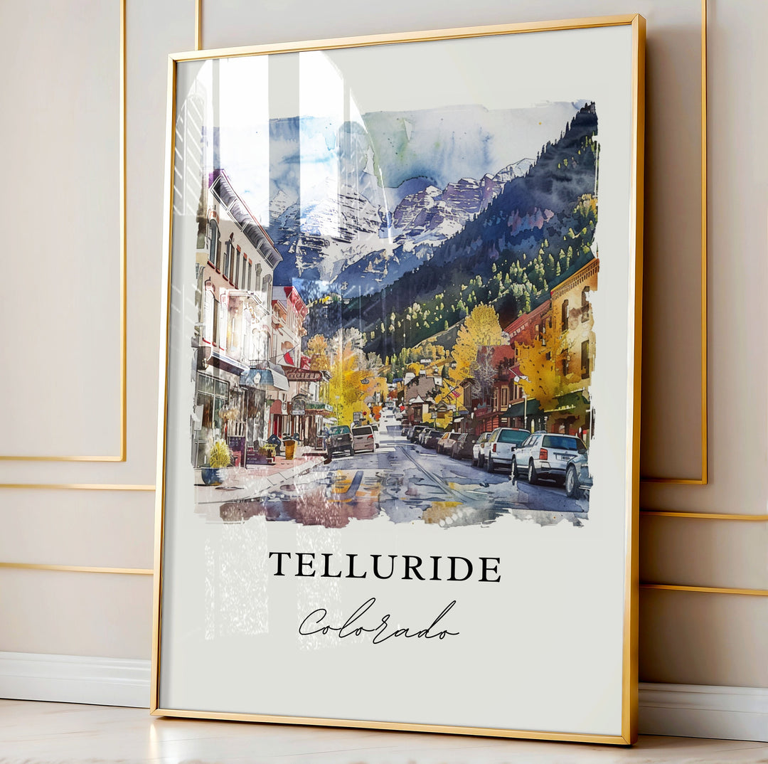 Telluride CO Wall Art, Telluride Print, Telluride CO Watercolor, Telluride Gift, Telluride