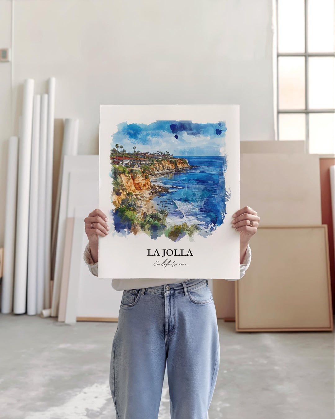 La Jolla Wall Art, San Diego Print, La Jolla CA Watercolor Art, La Jolla California Gift, Travel Print, Travel Poster, Housewarming Gift
