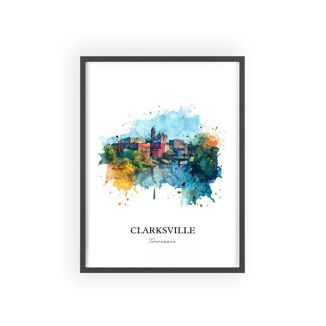 Clarksville, Tennessee – Watercolor Art Print