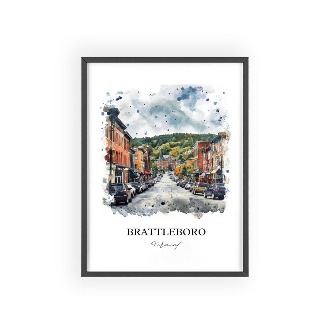 Brattleboro, VT – Watercolor Art Print