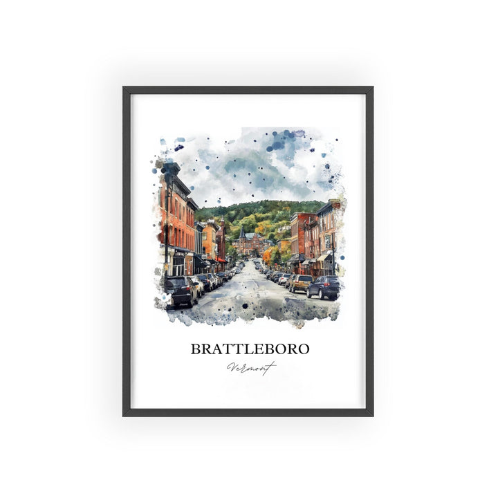 Brattleboro, VT – Watercolor Art Print