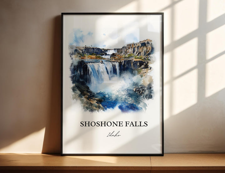 Shoshone Falls Wall Art, Twin Falls Idaho Print, Idaho Watercolor Art, Shoshone Falls Gift, Travel Print, Travel Poster, Housewarming Gift