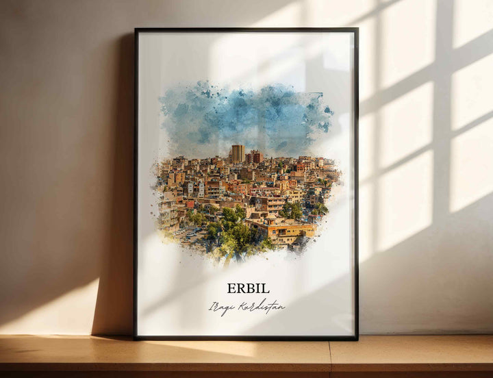 Erbil, Iraq – Watercolor Art Print