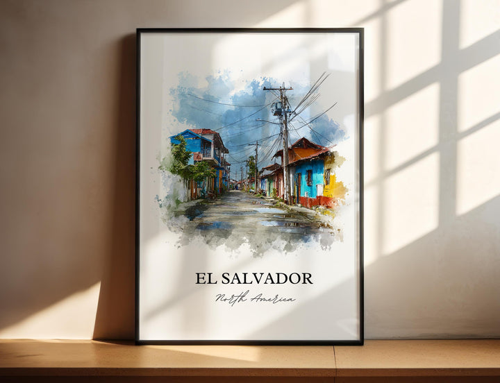 El Salvador, Central America – Watercolor Art Print