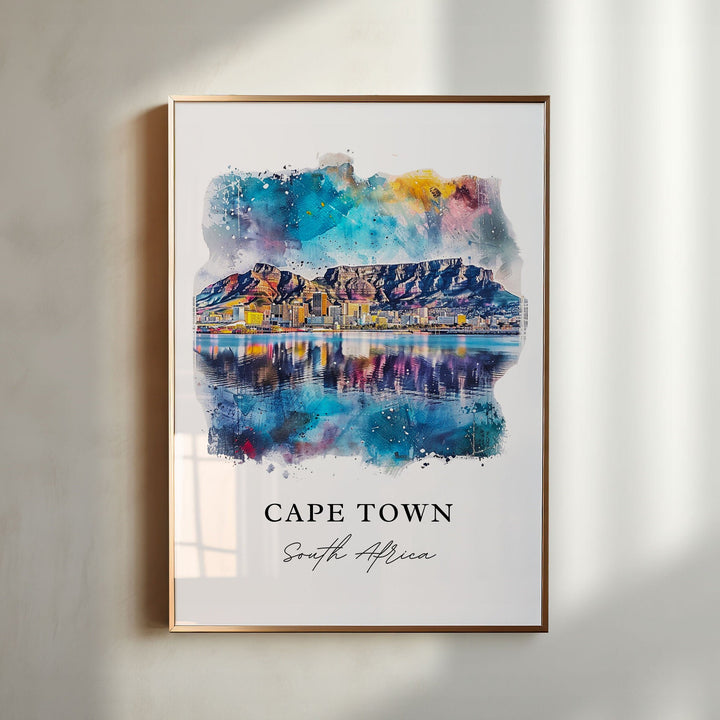 Cape Town Wall Art, Cape Town SA Print, Cape Town South Africa Watercolor, South Africa Gift,