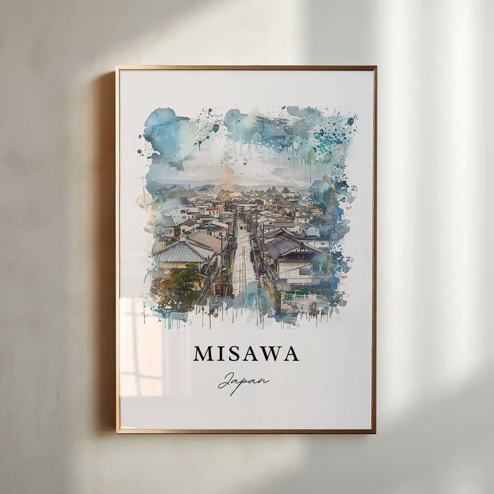 Misawa Japan Art, Misawa Japan Print, Misawa Watercolor Art, Aomori Prefecture Gift,