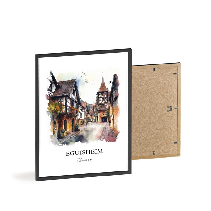 Eguisheim Wall Art, Alsace Region Print, France Watercolor Art, Eguisheim France Gift, Travel Print, Travel Poster, Housewarming Gift