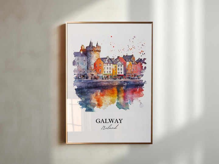 Galway Wall Art, Galway Ireland Print, Ireland Watercolor Art, Galway Ireland Gift, Travel Print, Travel Poster, Housewarming Gift