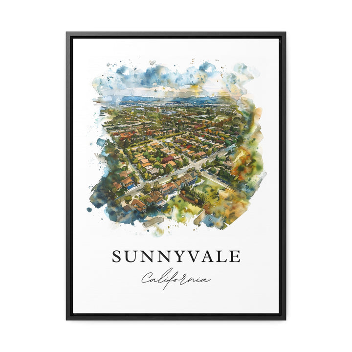 Sunnyvale California Art, Sunnyvale Print, Sunnyvale Watercolor Art, Sunnyvale CA Gift,