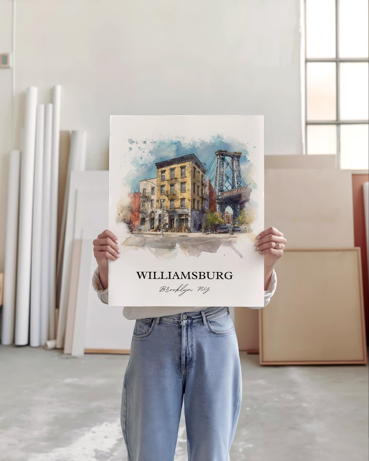 Williamsburg, New York – Watercolor Art Print