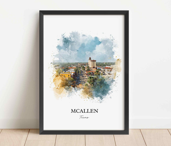Mcallen, Texas – Watercolor Art Print
