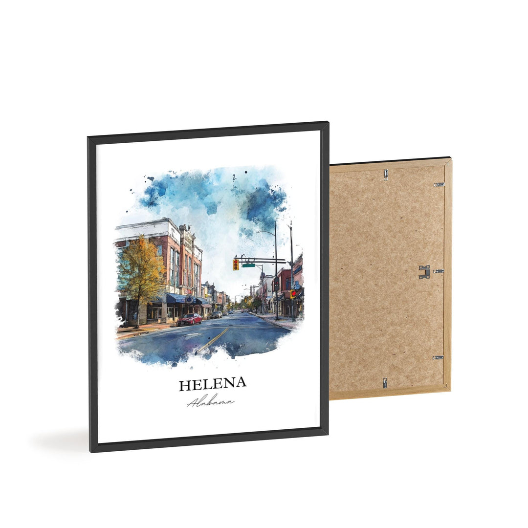 Helena AL Wall Art, Alabama Print, Alabama Watercolor Art, Helena Alabama Gift, Travel Print, Travel Poster, Housewarming Gift
