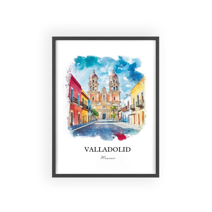 Valladolid Wall Art, Yucatán Peninsula Prints, Mexico Watercolor Art, Valladolid Mexico Gift, Travel Print, Travel Poster, Housewarming Gift