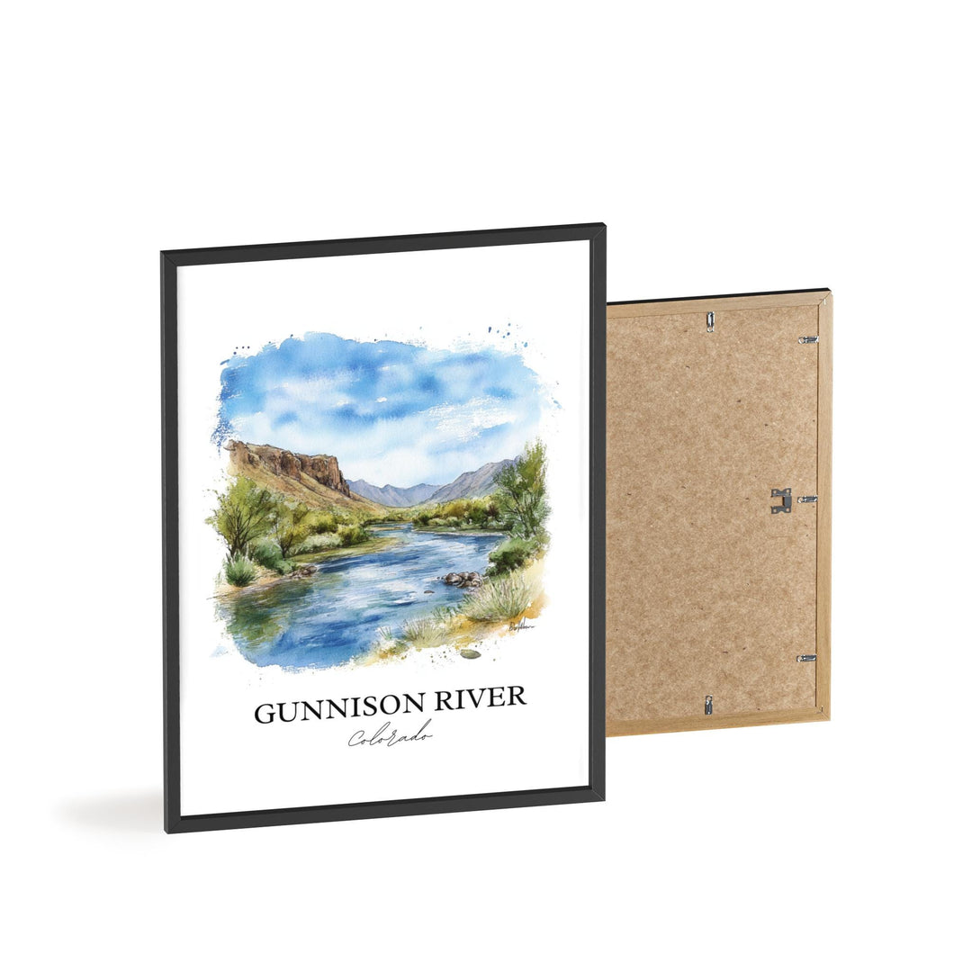 Gunnison River Wall Art, Gunnison Print, Colorado Watercolor Art, Gunnison River Gift, Travel Print, Travel Poster, Housewarming Gift