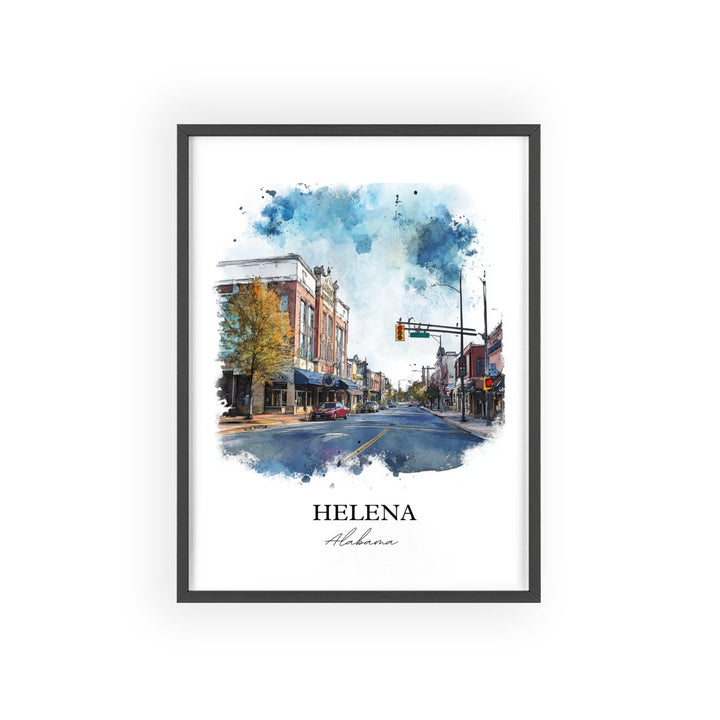 Helena AL Wall Art, Alabama Print, Alabama Watercolor Art, Helena Alabama Gift, Travel Print, Travel Poster, Housewarming Gift